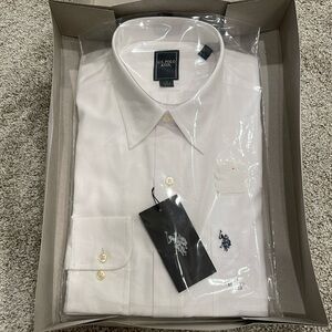 NWT U.S. Polo Assn White Shirt, size M 15 - 15 1/2, 32/33